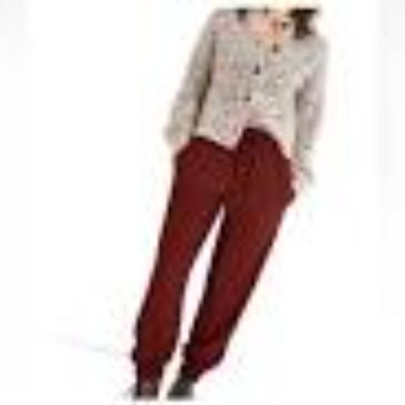 Madewell Drapey Seamed Track Trousers in Merlot Size XXS - Picture 9 of 9